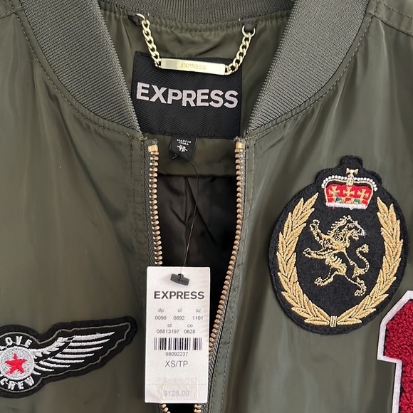 Express Green Bomber Jacket - Picture 6 of 8